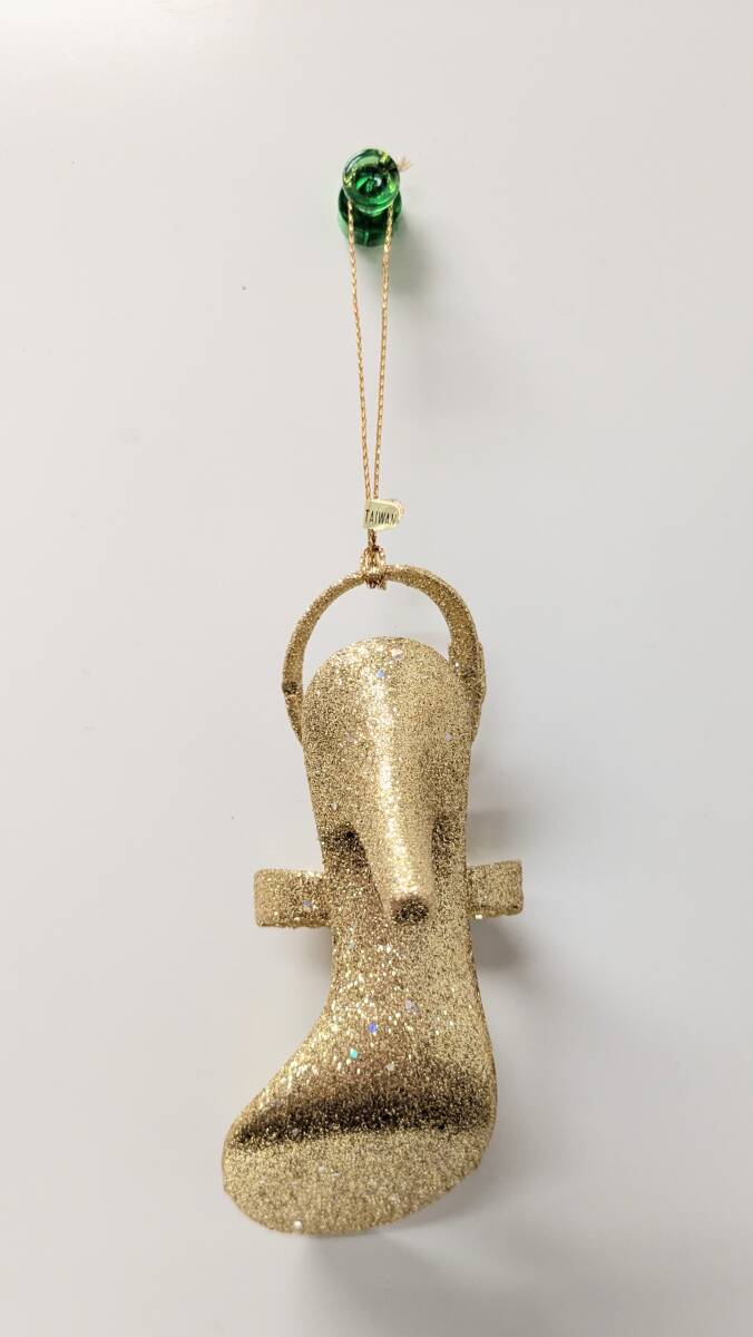 新品 未使用 超ゴージャス クリスマスオーナメント ゴールド 金 飾り付きハイヒール ラメ キラキラ かわいい 珍しい 金色コレクション