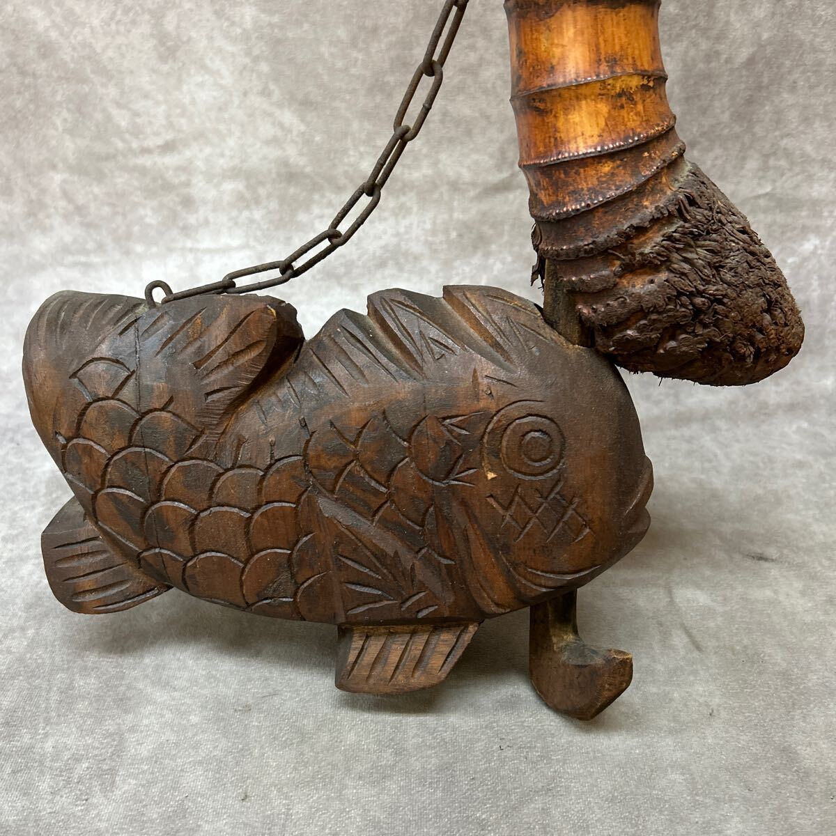 ★火鉢★　鯉の彫り物　★こい　★アンティーク 　★インテリア ☆火鉢☆鯉の彫り物☆こい☆アンティーク ☆インテリア