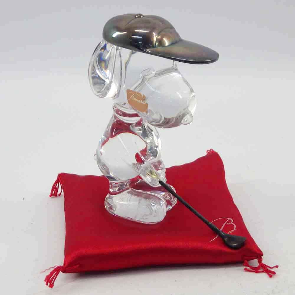 1円〜 Baccarat バカラ スヌーピー ゴルフ クリスタルフィギュア インテリア 置物 フィギュリン 4-2985225【O商品】