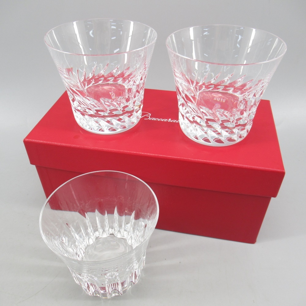 1円〜 Baccarat バカラ エトナ グローリア ロックグラス 計3点 クリスタルガラス 箱入り 4-2985207【O商品】