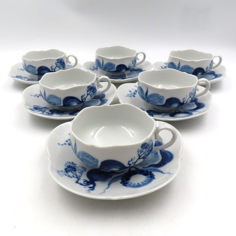 1円〜 Meissen マイセン ブルーオーキッド カップ&ソーサー 6客 計12点 ※同梱不可 y122-2950315【Y商品】