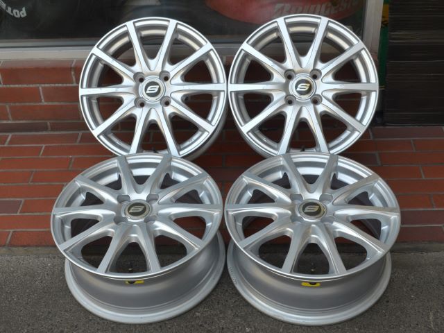15インチ レアマイスター ストレンジャー 15X6.0J PCD 100 4穴 +50 中古ホイール4本セット フリード フィット シャトル 等 バルブ交換済み