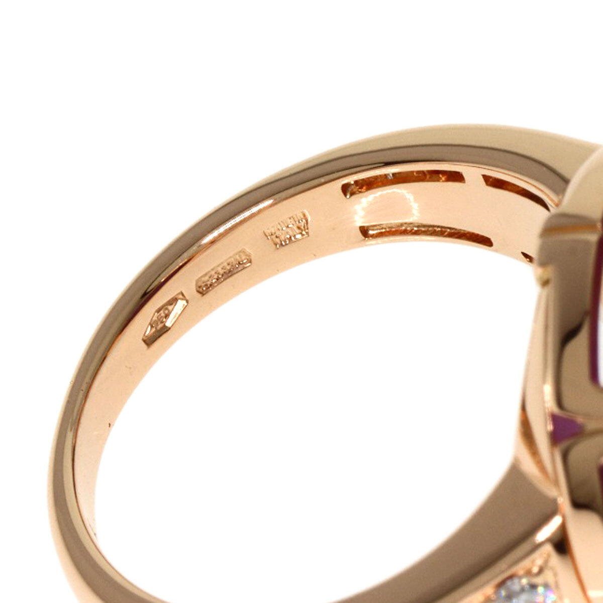 BVLGARI ブルガリ パレンテシ カクテル アメジスト ダイヤモンド リング?指輪 K18ピンクゴールド レディース 中古