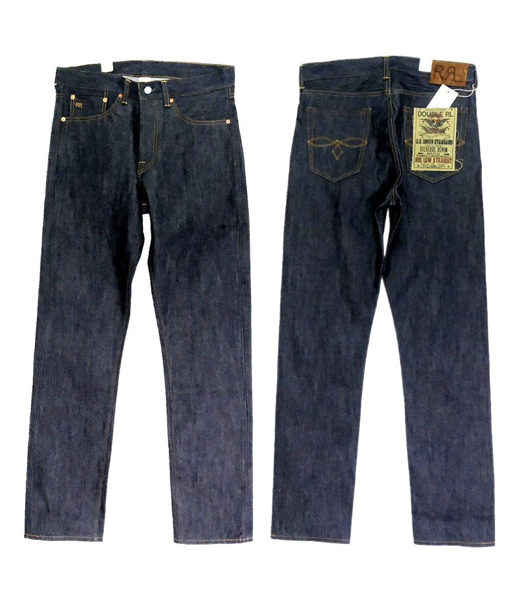 1円スタート RRL Low Straight Selvage Denim Jeans ロー ストレート セルビッチ ジーンズ 30インチ 13.5oz
