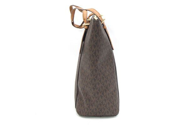  Michael Kors большая сумка 35F8GC6T7B Brown PVC кожа б/у плечо .. чай женский женщина MICHAEL