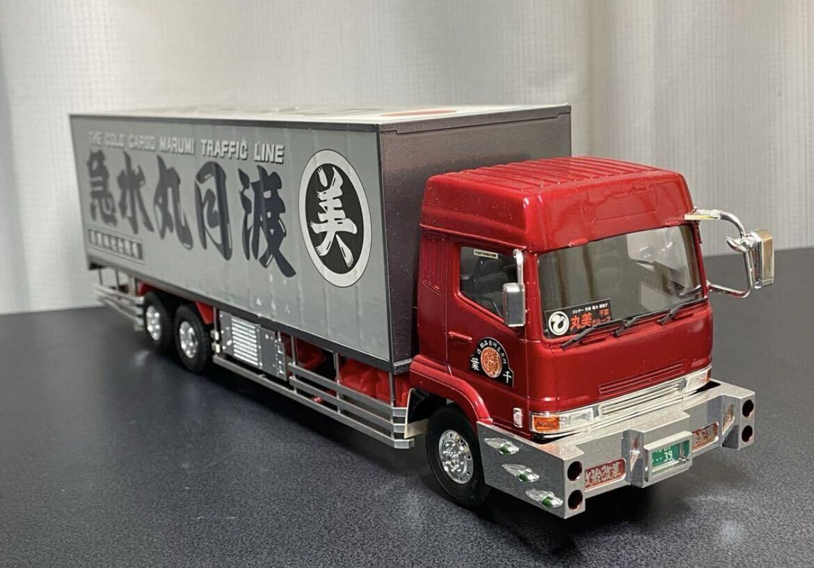 アオシマ デコトラプラモデル 完成品 渡月丸水急 丸美グループ