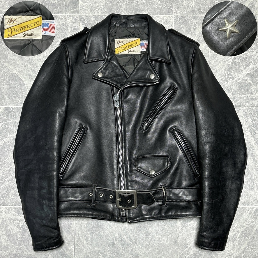 vintage 70s Schott 牛タグ ダブルライダースジャケット vintage 70s Schott 牛タグ ダブルライダースジャケット