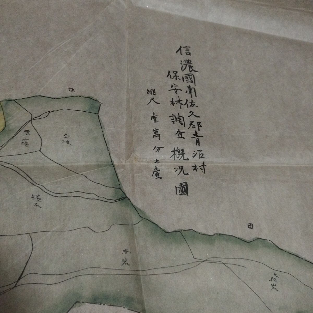 日本最大級 2枚 青沼村 古地図 明治時代 長野県南佐久郡青沼村 信濃国 古地図