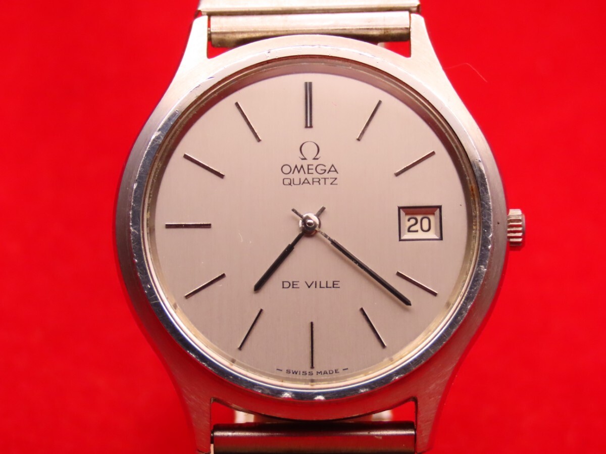 ■♪価格高騰! 資産価値！ 稼働 電池新品 メンズ ビンテージ 高級超レア！ OMEGA オメガ Deville デビル デートクオーツ