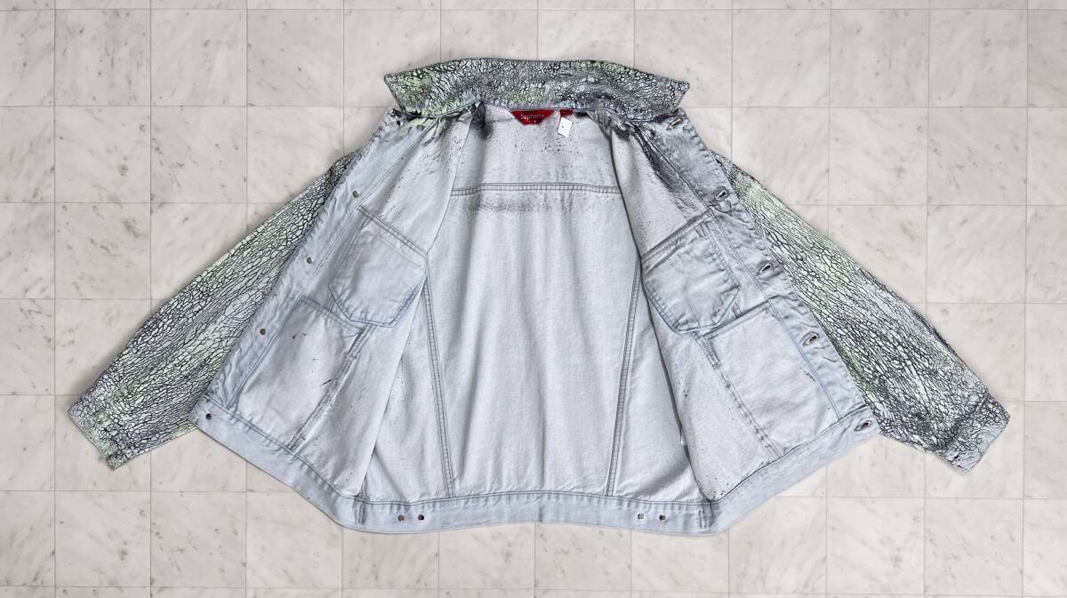 新品】Supreme シュプリーム【Crackle Denim Trucker Jacket 新品】Supreme シュプリーム【Crackle Denim Trucker Jacket