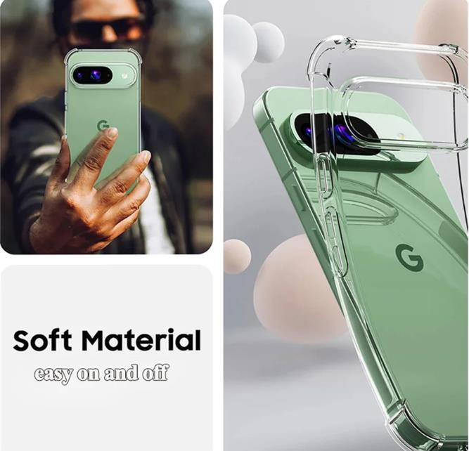 Google Pixel 9 9Pro прозрачный чехол покрытие пиксел pixel9 pixel 9 pro TPU амортизаторы уменьшение мягкий чехол прозрачный смартфон кейс 
