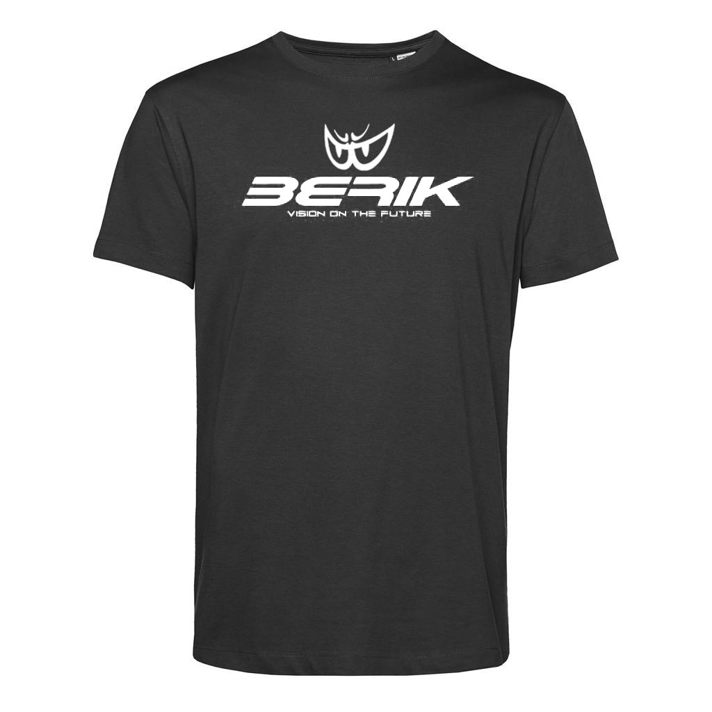 BERIK ベリック プリント Tシャツ オーガニックコットン T-237201-BK BLACK/WHITE Mサイズ カジュアルライン 【バイク用品】