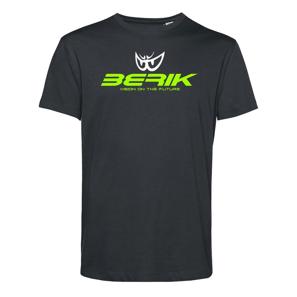 BERIK ベリック プリント Tシャツ オーガニックコットン T-237201-BK BLACK/YELLOW XXLサイズ カジュアルライン 【バイク用品】