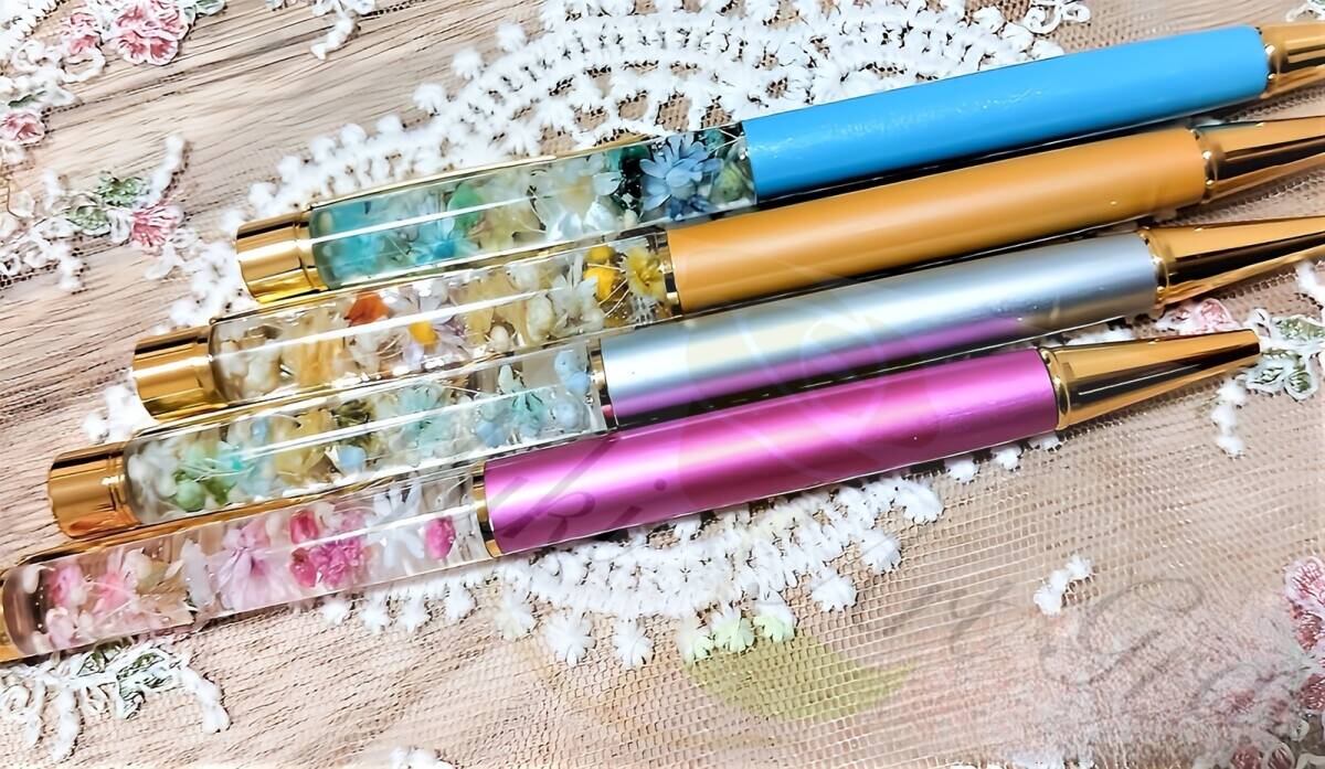 ハーバリウムボールペン（キャメル）
