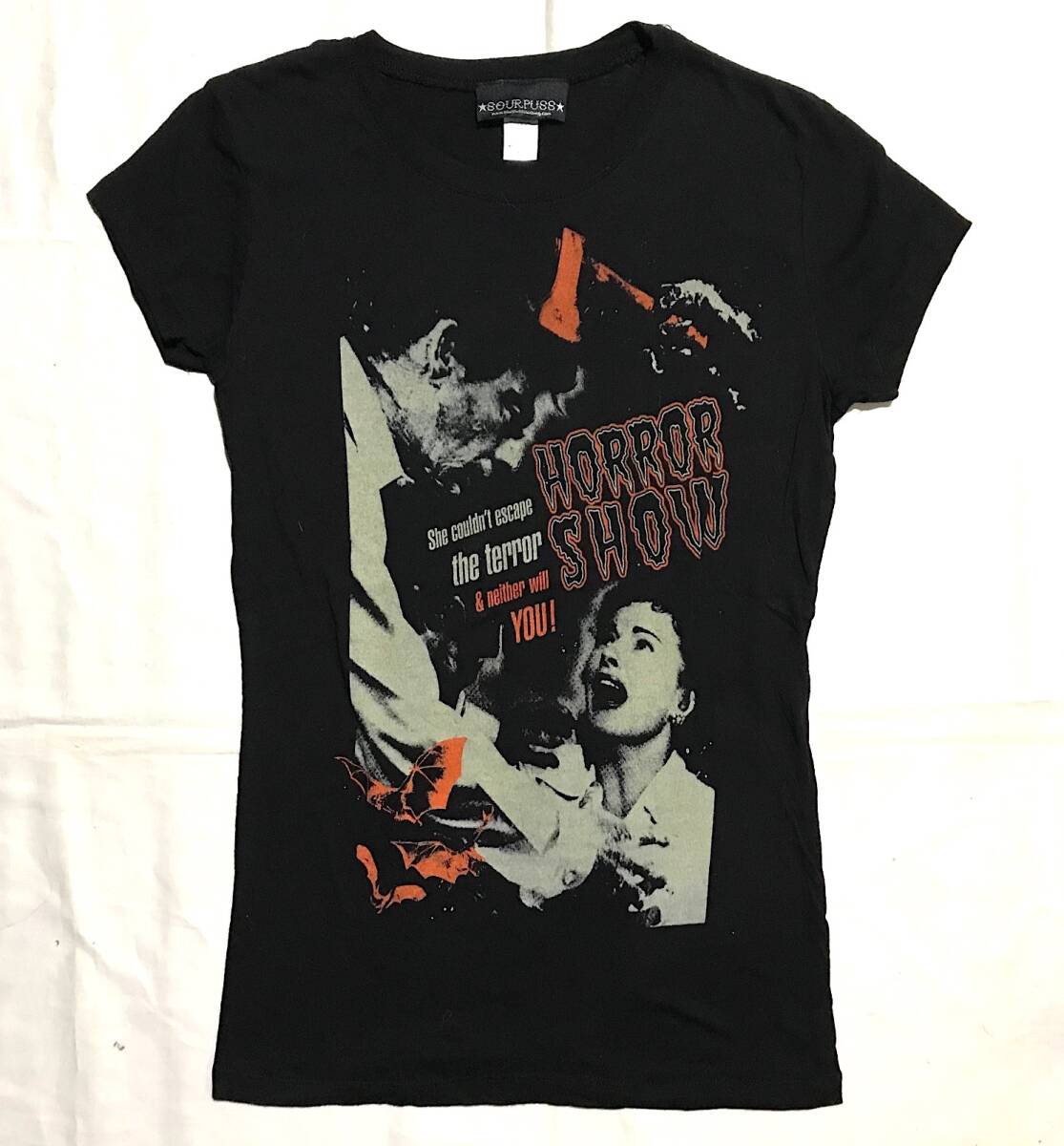 Tシャツ【SOURPUSS】HORROR SHOW/L/レディースサイズ/Psychobilly