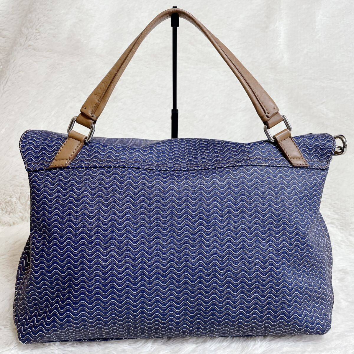 美品 ZANELLATO ザネラート 波模様 PVC 2way ショルダーバッグ 美品 ZANELLATO ザネラート 波模様 PVC 2way ショルダーバッグ
