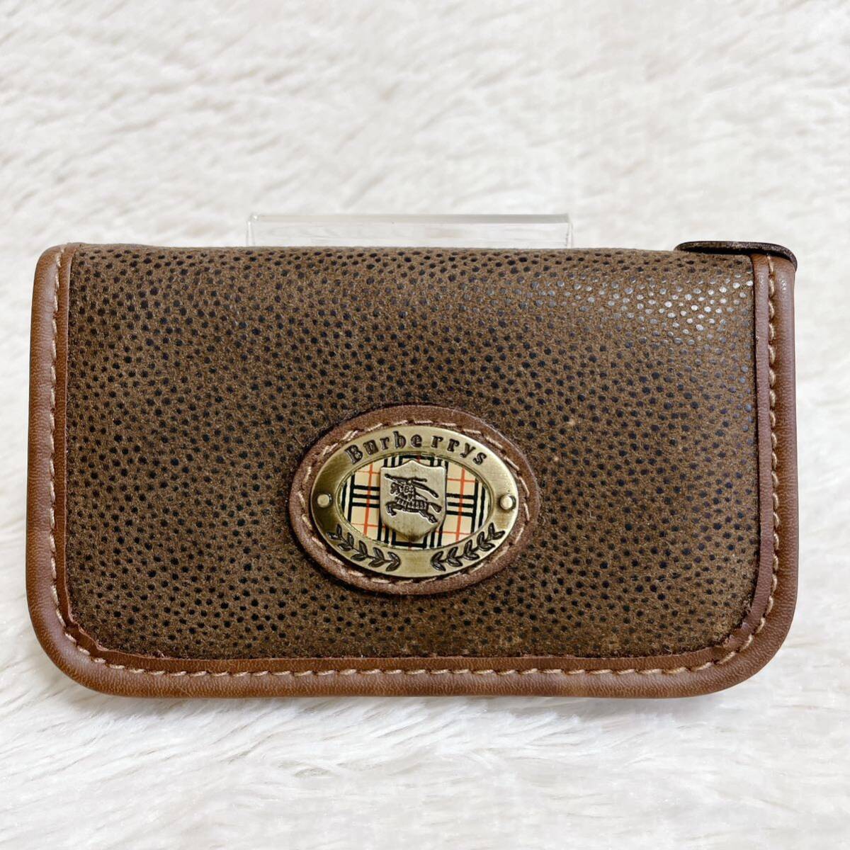 希少 Burberrys イタリア制 レザー ノバチェック ロゴ金具 6連 バーバリー