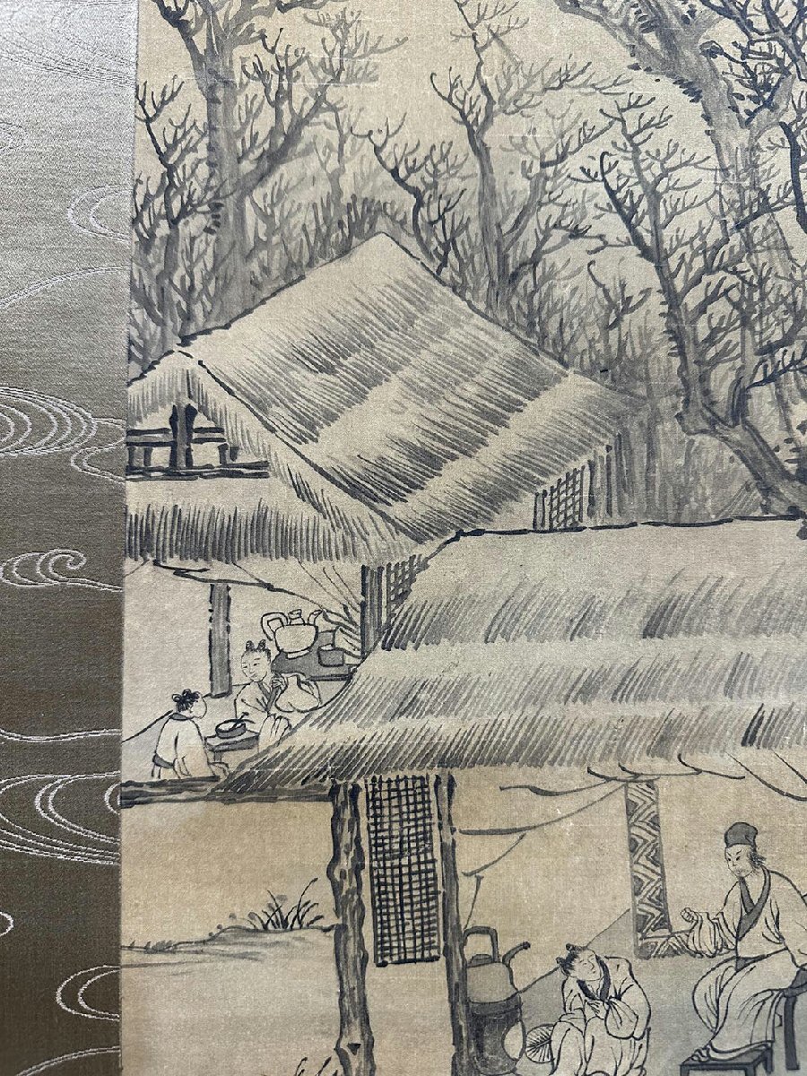 □観心 時代旧蔵□C476中国古書道 王蒙 山水 掛け軸 書画立軸 □観心 時代旧蔵□C476中国古書道 王蒙 山水 掛け軸 書画立軸