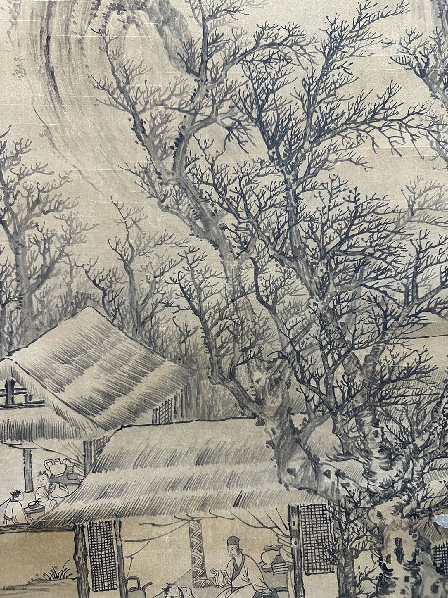 □観心 時代旧蔵□C476中国古書道 王蒙 山水 掛け軸 書画立軸 □観心 時代旧蔵□C476中国古書道 王蒙 山水 掛け軸 書画立軸