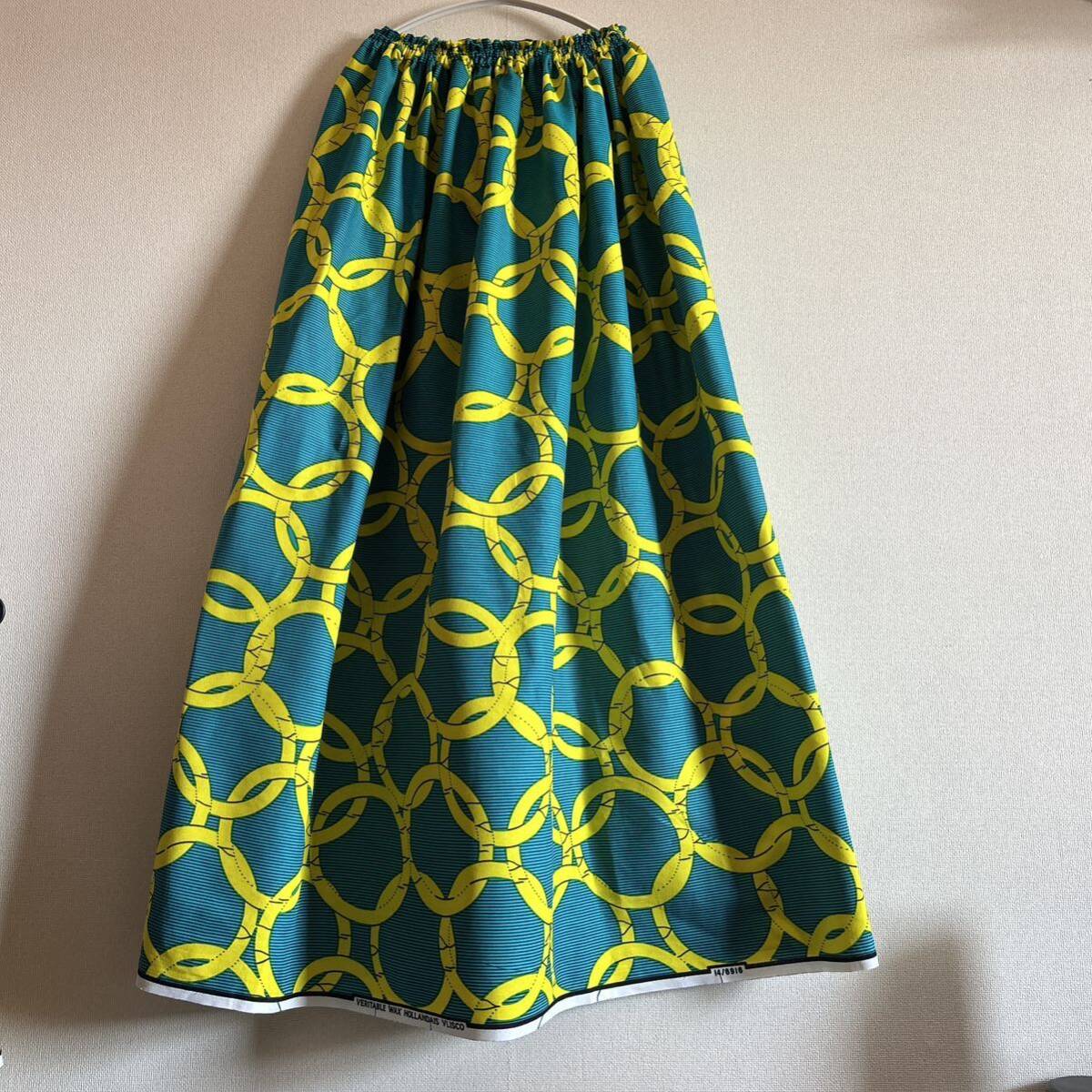 アフリカン ギャザースカート ロングスカート ハンドメイド
