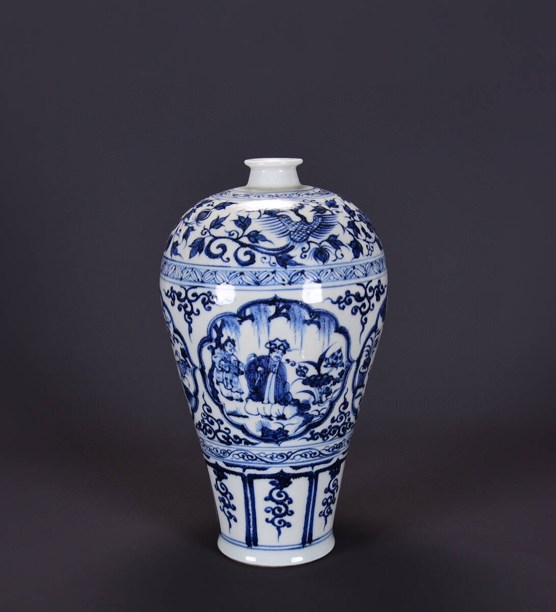 ▽鴻▽元 青花 四愛紋 梅瓶 古陶瓷品 置物 古賞 ▽鴻▽元 青花 四愛紋 梅瓶 古陶瓷品 置物 古賞