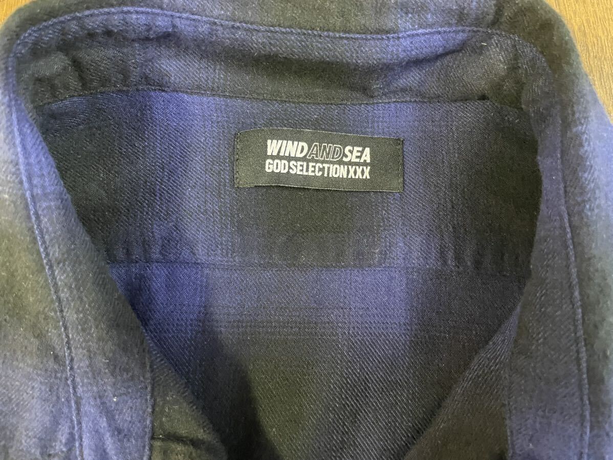 WIND AND SEA x GOD SELECTION XXX Ombre Praid Shirt 青黒 WIND AND SEA x GOD SELECTION XXX Ombre Praid Shirt 青黒