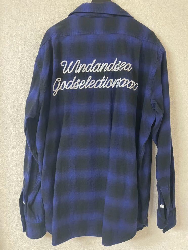 WIND AND SEA x GOD SELECTION XXX Ombre Praid Shirt 青黒 WIND AND SEA x GOD SELECTION XXX Ombre Praid Shirt 青黒