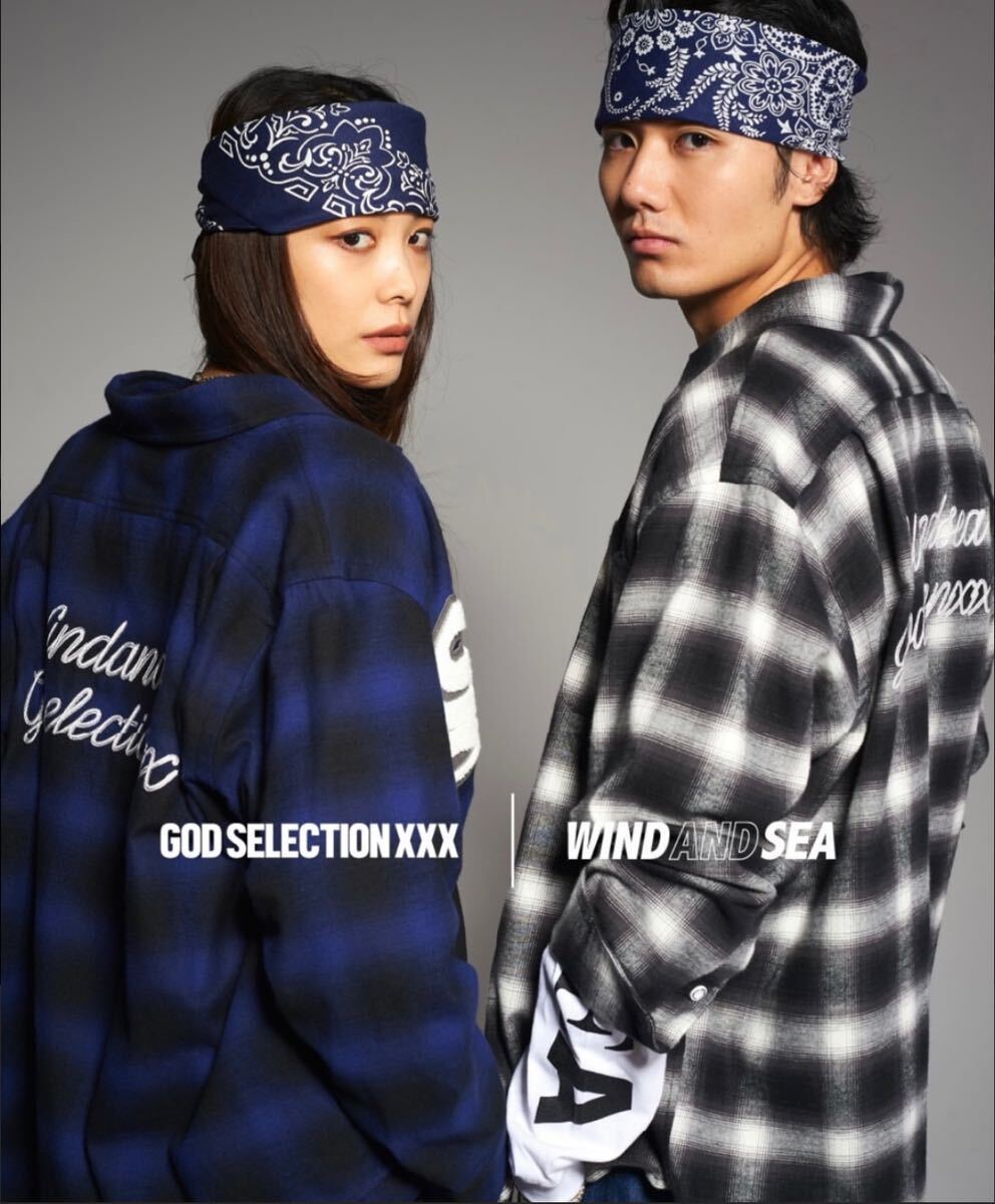 WIND AND SEA x GOD SELECTION XXX Ombre Praid Shirt 青黒 WIND AND SEA x GOD SELECTION XXX Ombre Praid Shirt 青黒