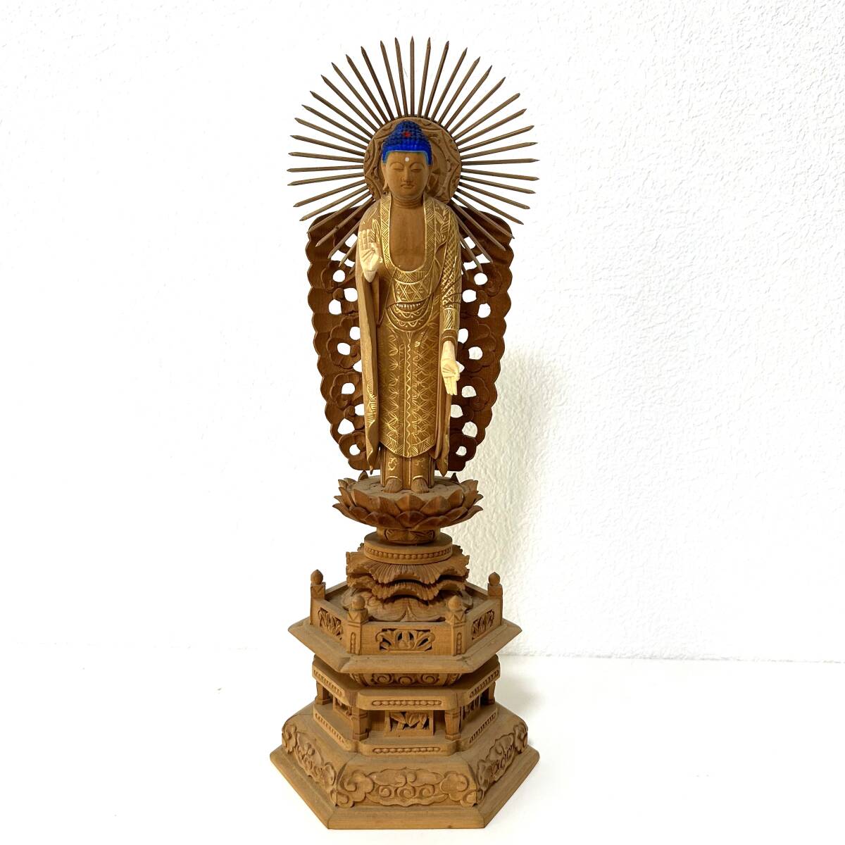 浄土真宗西立弥陀 仏像 木製 中古 浄土真宗西立弥陀 仏像 木製 中古