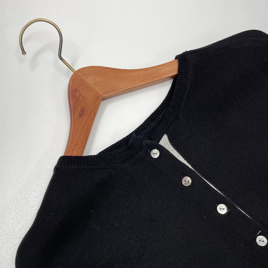 /F/ Bliss bunch ブラック 長袖カーディガン 2way コットン カジュアル 大人可愛いタグ前后著用レディース デイリー ブリスバンチ