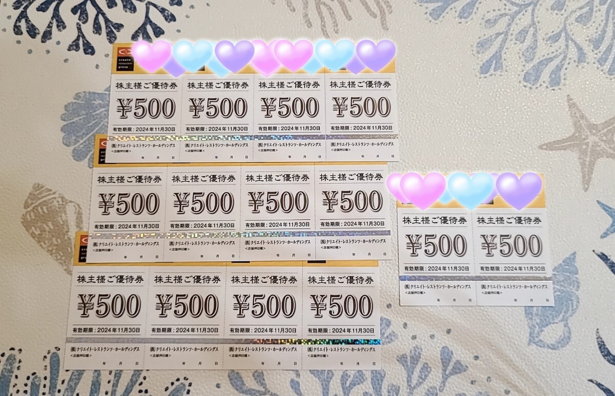 クリエイト・レストランツ・ホールディングス 株主優待券12,000円分 クリエイト・レストランツ・ホールディングス 株主優待券 9000円分