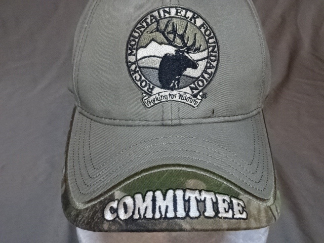 激レア USA購入 大自然の宝庫 アメリカ エゾ鹿 環境保護団体【Rocky Mountain Elk Foundation】【RMEF】鹿絵柄ロゴ刺繍入りCAP 中古良品