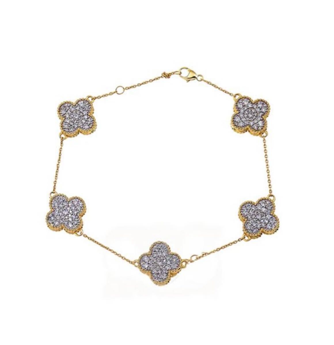 VS クラス 天然ダイヤモンド 14K クローバー チェーン VS クラス 天然ダイヤモンド 14K クローバー チェーン