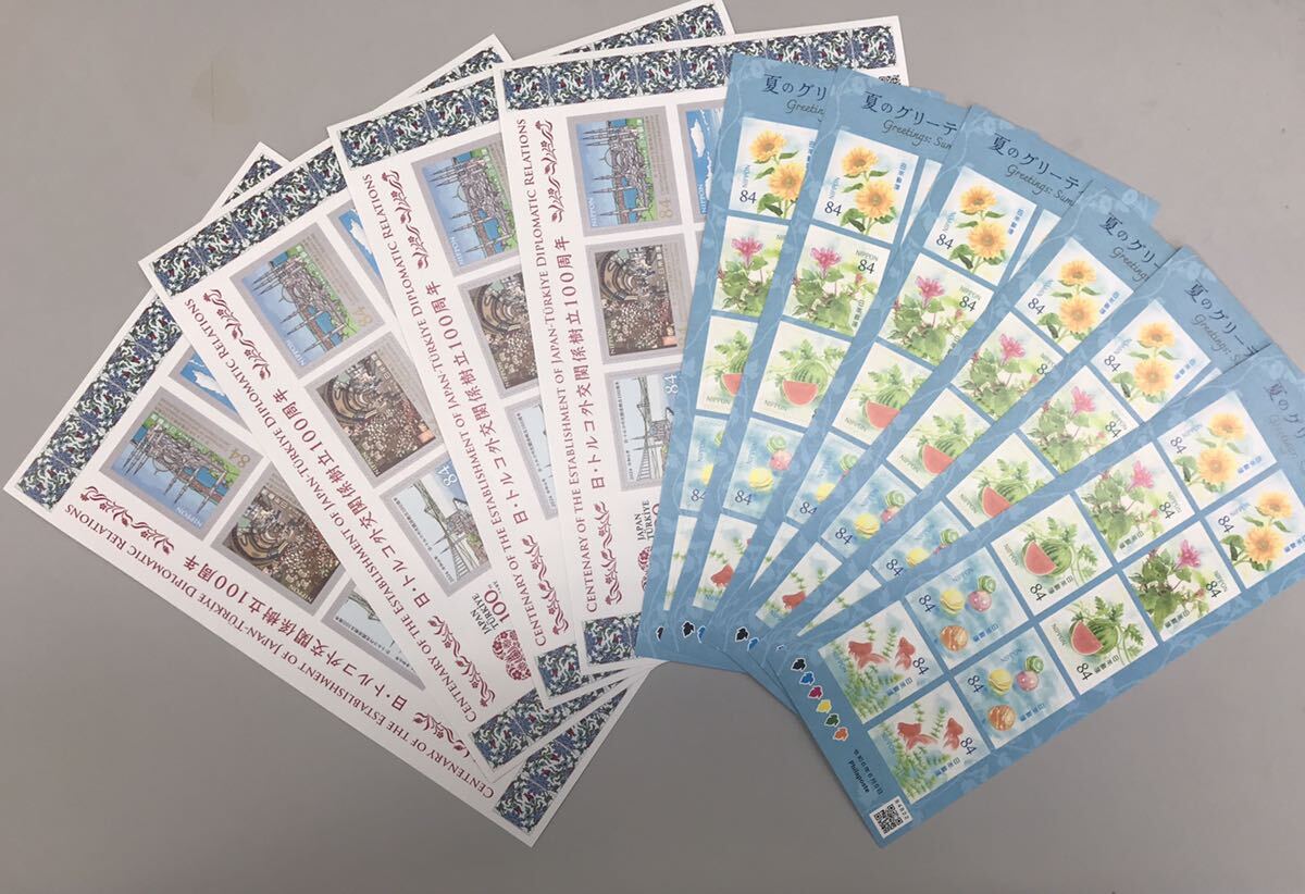 記念、普通切手　未使用84円×10枚　10シート　額面8400円　即決　送料無料Ａ