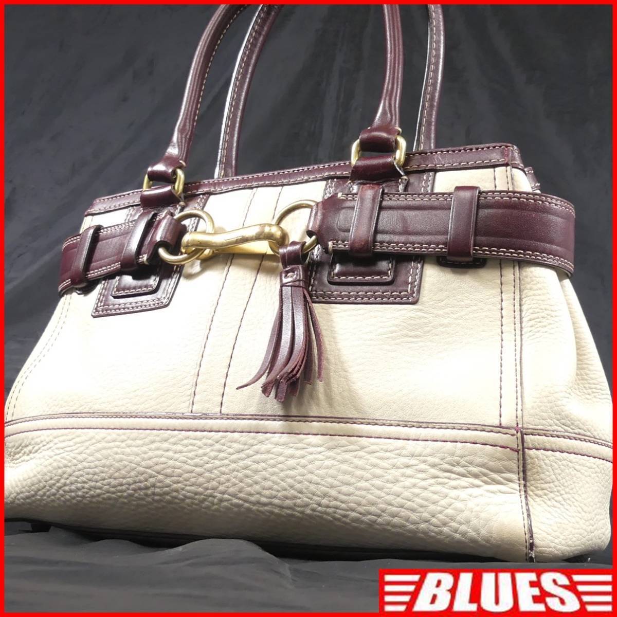 即決 COACH レザーハンドバッグ オールドコーチ メンズ 白 茶 本 即決 COACH レザーハンドバッグ オールドコーチ メンズ 白 茶 本