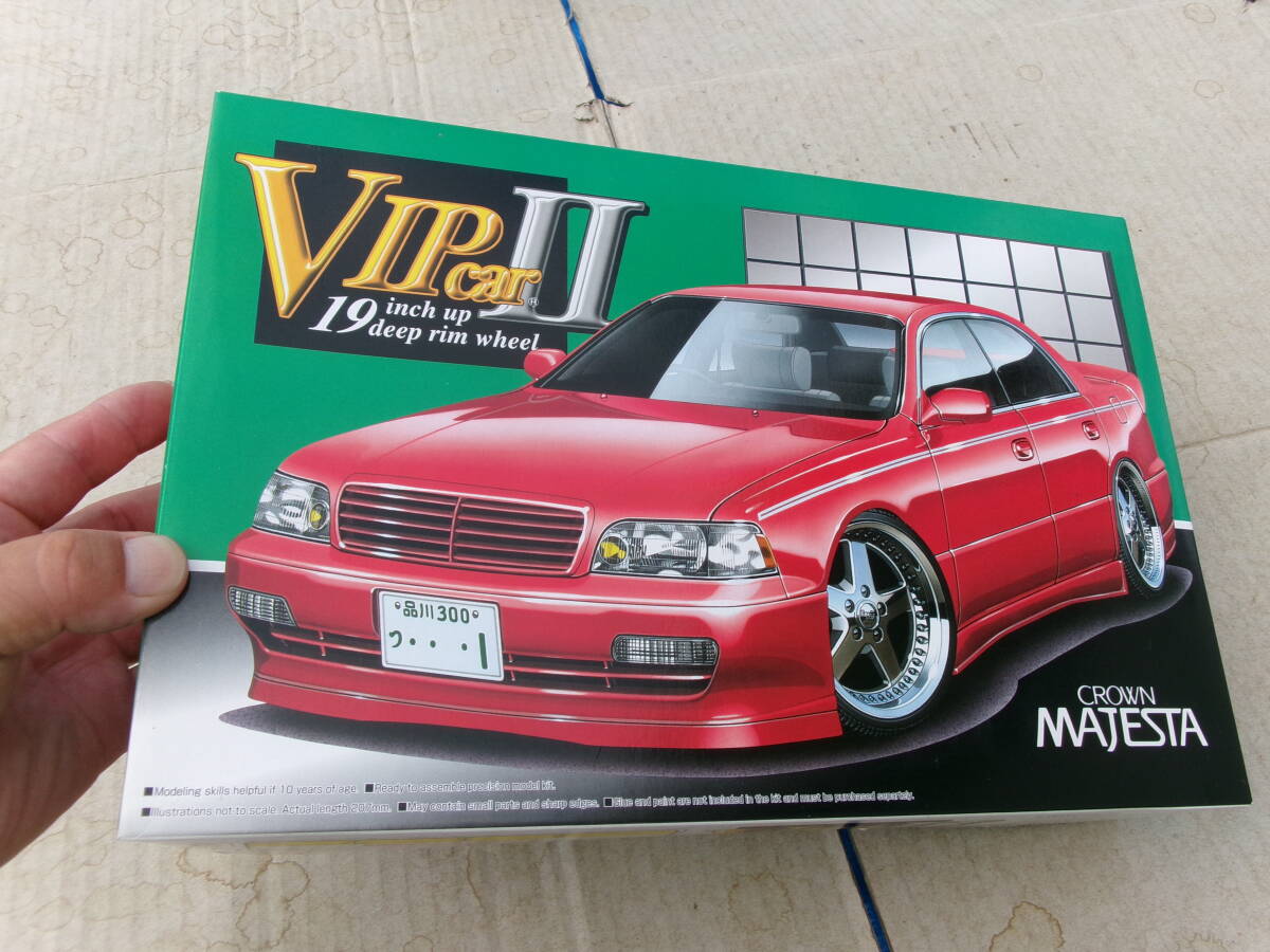 アオシマ1/24、VIPカーⅡ、クラウン、マジェスタCタイプ、UZS141、1991年、19インチ、ディープリムホイール