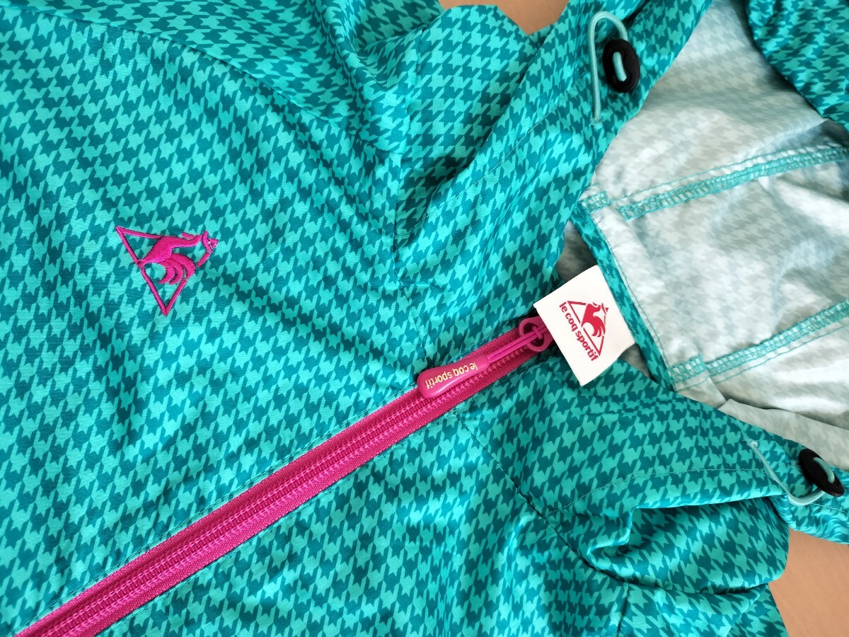 le coq sportif ルコック ポルティフ 上下 セットアップ 半袖 半ズボン レインウエア 千鳥柄 緑系 ピンク レディース