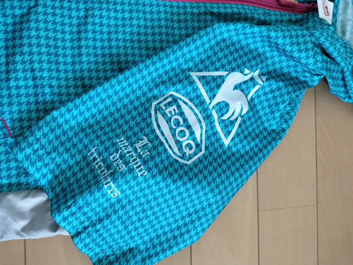 le coq sportif ルコック ポルティフ 上下 セットアップ 半袖 半ズボン レインウエア 千鳥柄 緑系 ピンク レディース