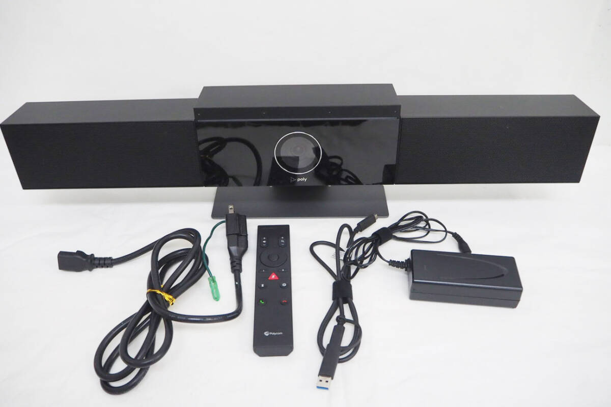 ポリー★POLY STUDIO P009 USBビデオバー 純正リモコン付き (R-C-PLM-P009) ポリコムスタジオ カメラマイク一体型 Bluetooth Web会議★Ａ