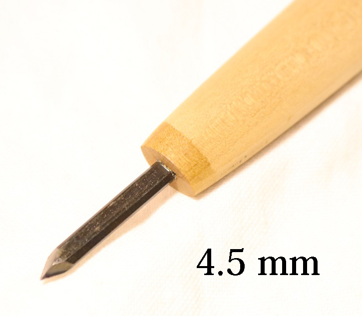 刃幅4.5mm 剣型 本職用彫刻刀 ナス印 宮大工 鑿 ノミ 精密細工小道具