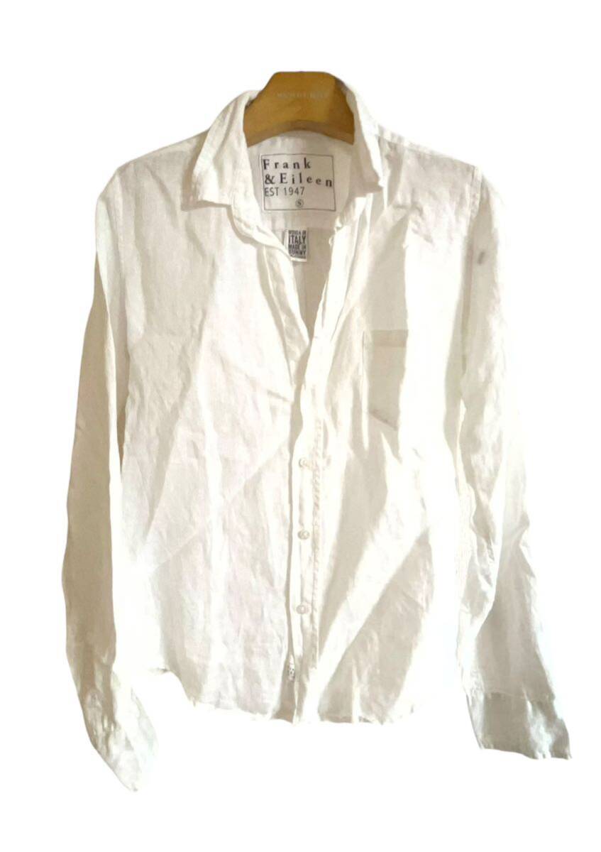 ロンハーマン 取扱 Frank&Eileen フランク&アイリーン S シャツ(WHITE) BARRY linen アメリカ製_画像1