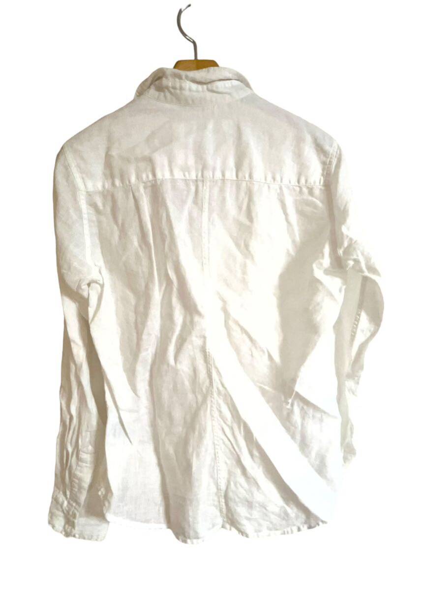 ロンハーマン 取扱 Frank&Eileen フランク&アイリーン S シャツ(WHITE) BARRY linen アメリカ製_画像2