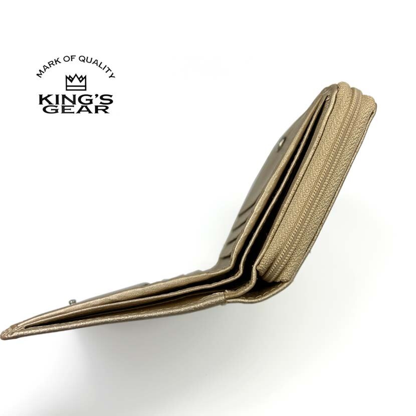 KIMGS GEAR(キングスギア) PUレザー ゴールドカラー 二つ折り KIMGS GEAR(キングスギア) PUレザー ゴールドカラー 二つ折り