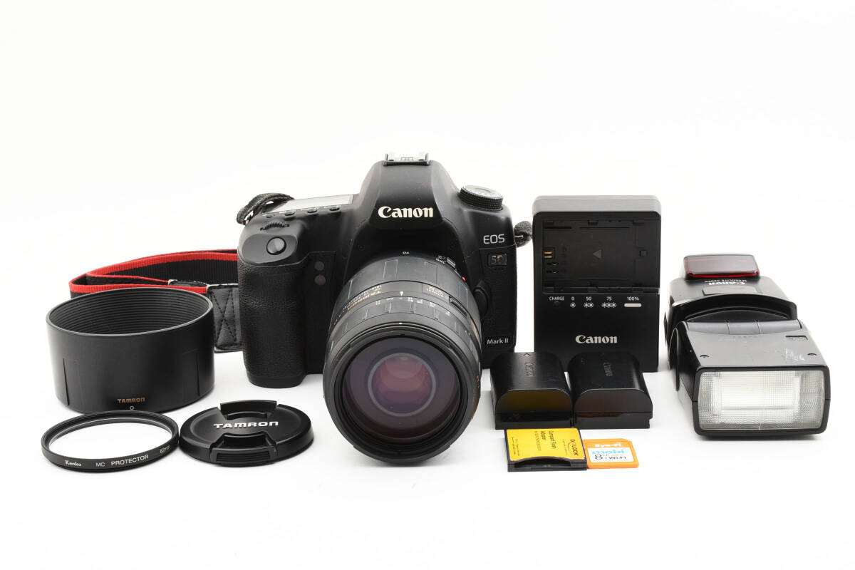 ★1円～★動作OK★　CANON　キャノン　EOS 5D mark II　70‐300mmレンズ　ストロボセット！備品あり　NO.121