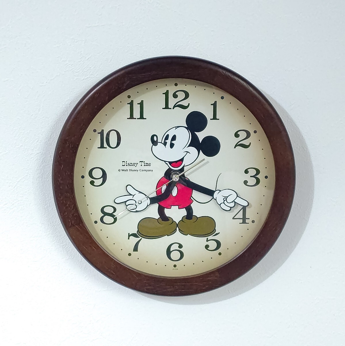 Disney Time ディズニータイム 木枠 レトロ 掛け時計 ウォール Disney Time ディズニータイム 木枠 レトロ 掛け時計 ウォール