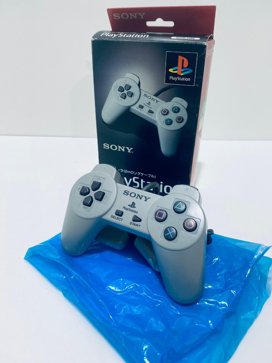 美品 / 動作品 ソニー Sony PS1 コントローラ ソニー純正 プレイステーション プレステ PlayStation Controller SCPH-1080箱付 希少品(N-4)