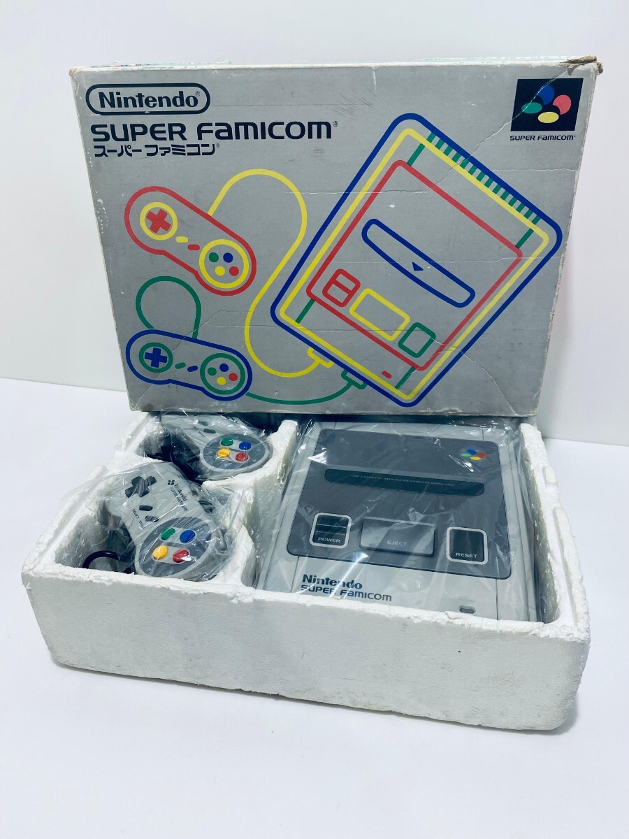  рабочий товар Nintendo nintendo Super Famicom SHVC-001 управление AC адаптор AV кабель с ящиком, комплект редкий товар retro игра (N-41)