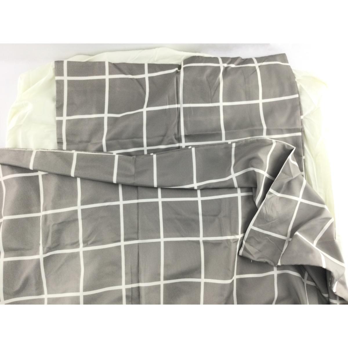 寢具カバー 3點(diǎn)セット シングル 幅150x210cm グラフチェック柄 チャコールグレー