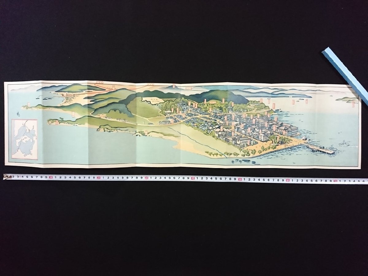 v 戦前 鳥瞰図 和倉温泉御案内 発行年不明 日南喜平 石川県 v 戦前 鳥瞰図 和倉温泉御案内 発行年不明 日南喜平 石川県