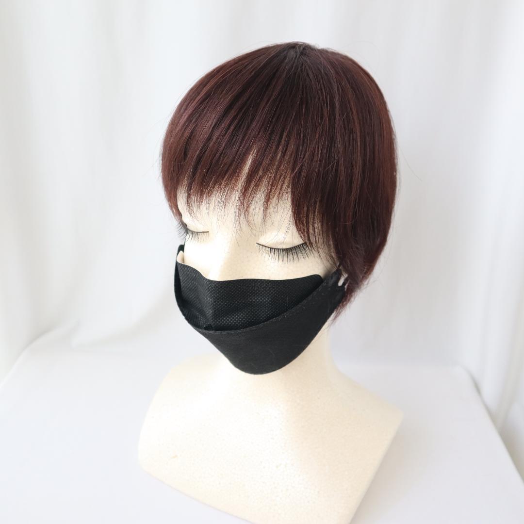 ヘアピース 25cm ナチュラルブラウン 人毛 部分ウィッグ かつら 部分カツラ 増毛 薄毛 つむじカバー 茶 ボリュームアップ ボブ 頭頂部
